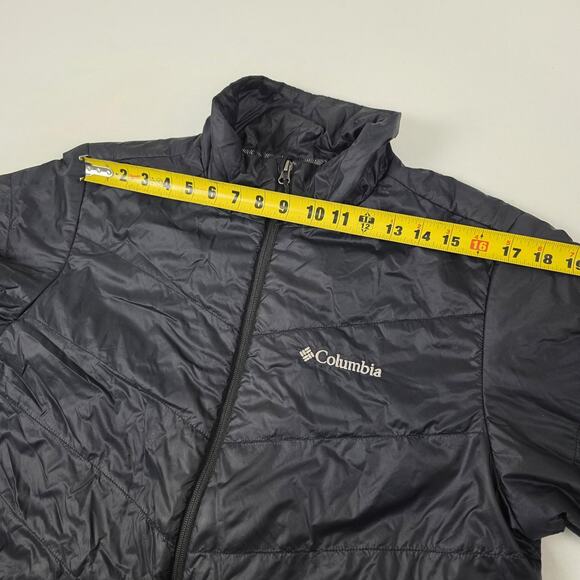 Columbia Jacket Mens Medium Black Omni-Heat Insulated Full Zip Packable Outdoors - Picture 7 of 13